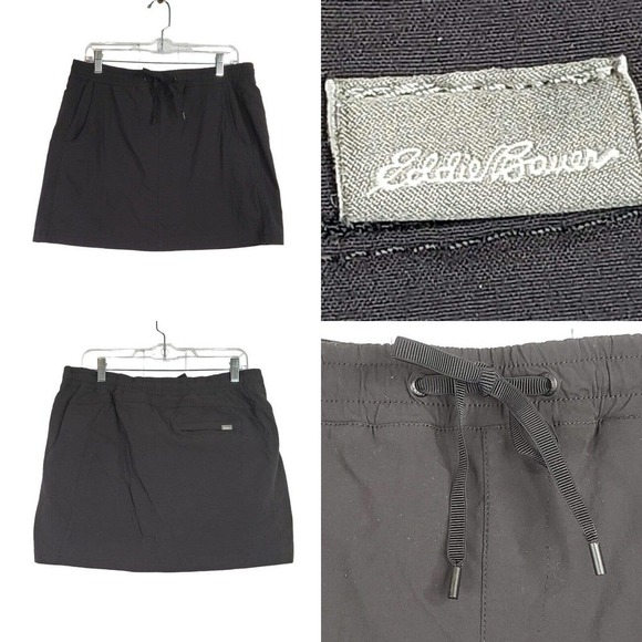Eddie Bauer Women’s Size 12 Activewear Black Skirt Skort Drawstring Stretch - Picture 1 of 7